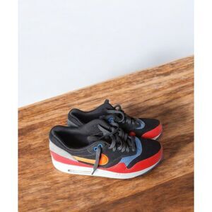 Nike Air Max 1 Men Size 9.5 Black Red Crimson Sneakers Athletic Shoes 537383-017